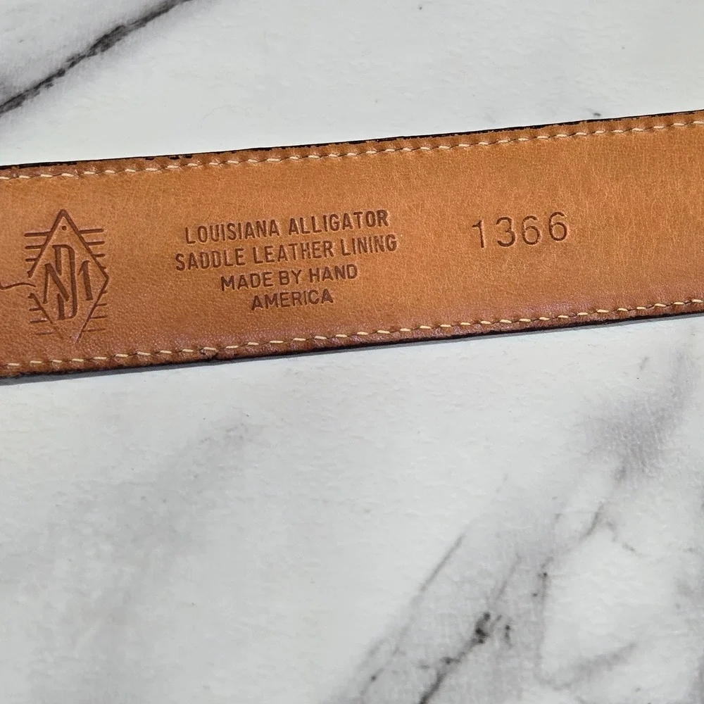 Martin Dingman Louisiana Alligator Belt Mens 44 Black USA Made Exotic Leather